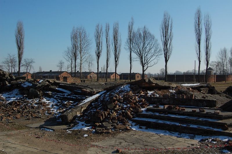 A crematorium at Auschwitz Birkenau - The retreating Nazis blew it up to attempt to destroy the evidence of their crimes.