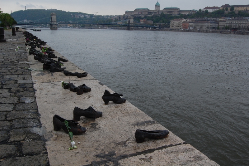 Holocaust memorial in Budapest, to the Jews who were machine gunned and thrown into the Danube by the local facsists.