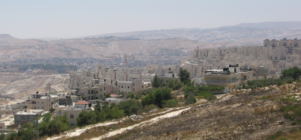 Har Homa from Kibbutz Ramat Rachel, looking towards Bethlehem in the distance.