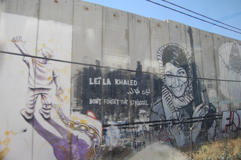 Palestinian wall art in Bethlehem. Pursuing the ficticious struggle for legal rights to the land