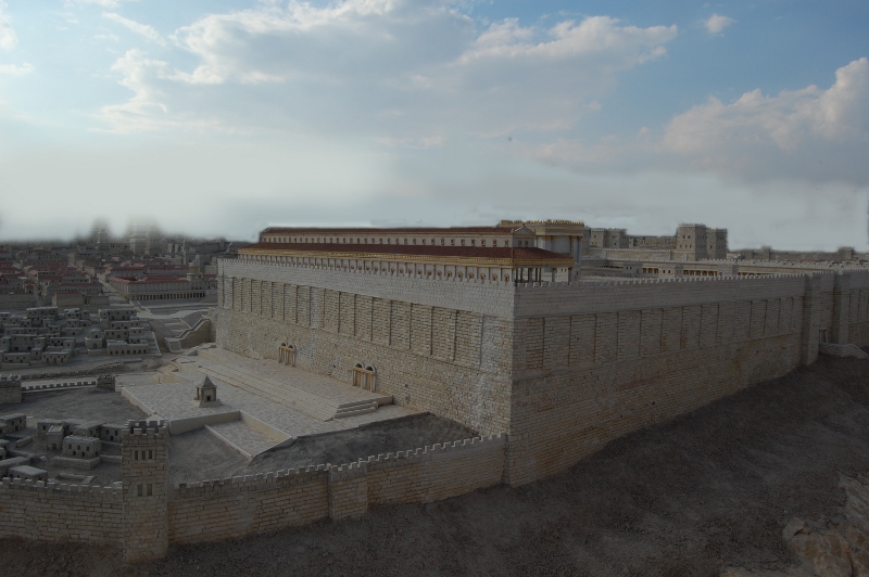 The second Temple in Jerusalem - from the gates at the south by which one would enter