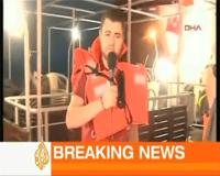 Al-Jazeera reporter Andre Abu Khalil on board the Mavi Marmara