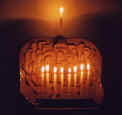 A Hanukia (Channukiah)  at Hannukah - Feast of Lights