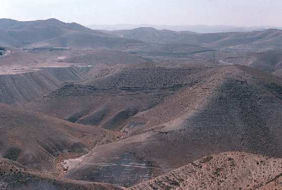Looking towards Jerusalem (Mount of Olives) from the edge of the Jordan Valley